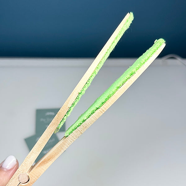 🌿 Pince de nettoyage double face en bambou et microfibre – Entretien doux et efficace des feuilles de plantes