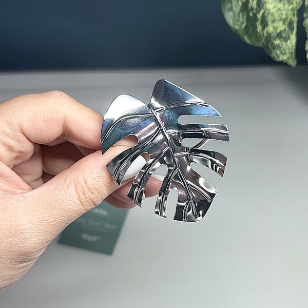 ✨ Anneaux de serviette en métal – Feuille Monstera (Lot de 2)