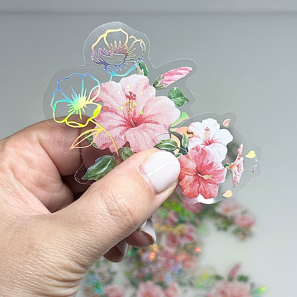 🌸 Lot de 40 autocollants – Fleurs et plantes - Divers Modèles