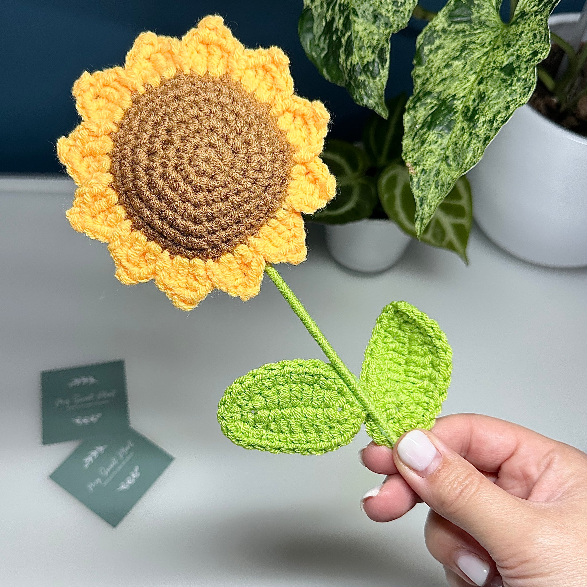 🌻 1 Tournesol Tricoté à la Main