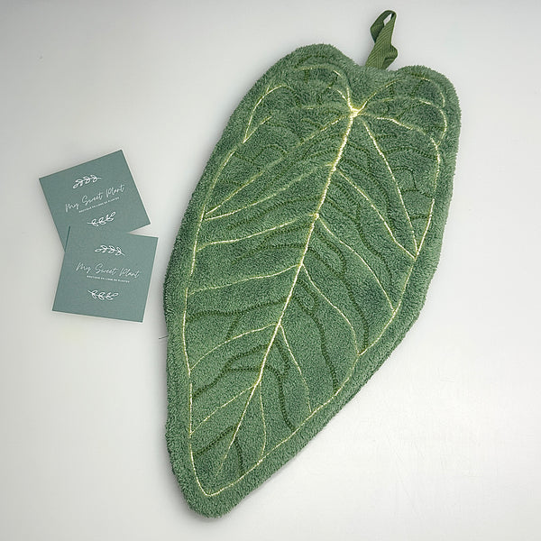 🍃 Différentes Serviettes à Main Imitation Feuille – Polaire Corail Douce et Absorbante