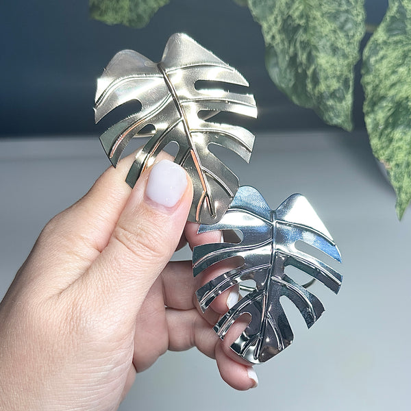 ✨ Anneaux de serviette en métal – Feuille Monstera (Lot de 2)