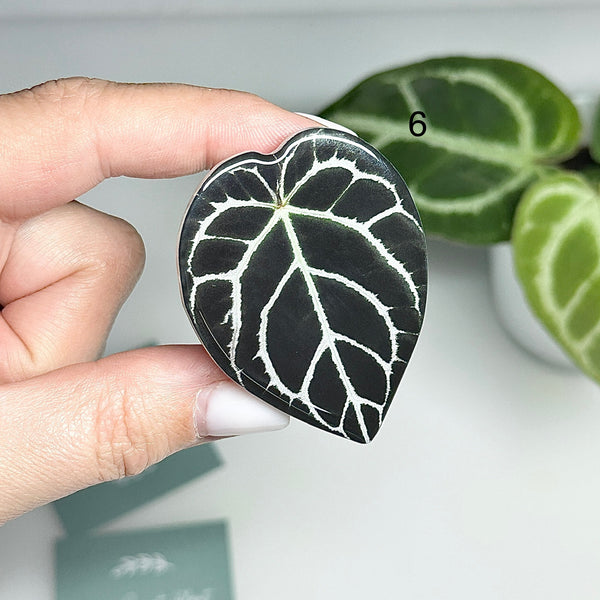 🍃 Support de téléphone feuille verte – Prise confortable et design nature