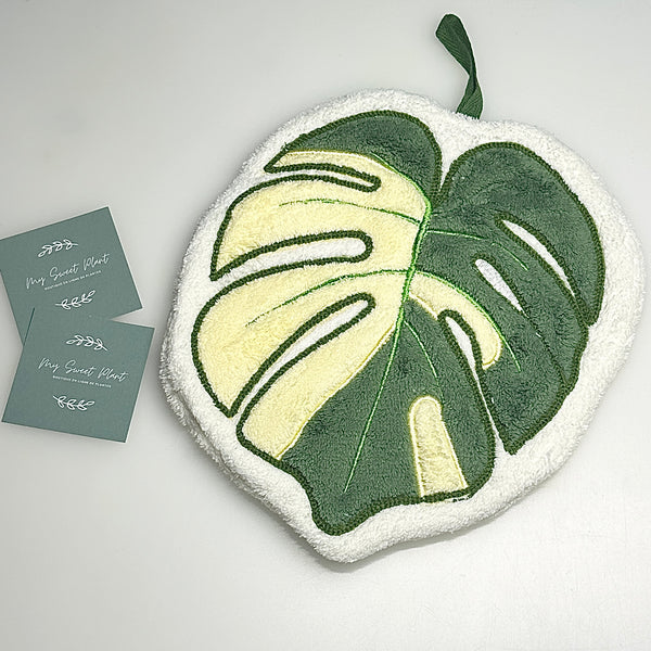 🍃 Différentes Serviettes à Main Imitation Feuille – Polaire Corail Douce et Absorbante