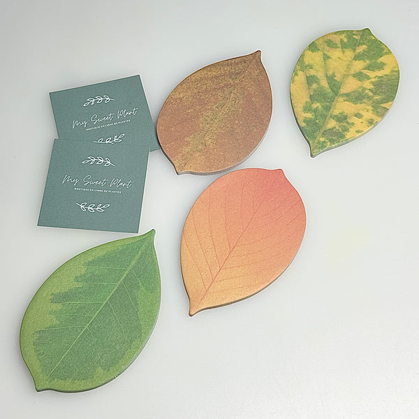 🍃 Bloc de 25 Feuilles de Notes Adhésives en Forme de Feuille
