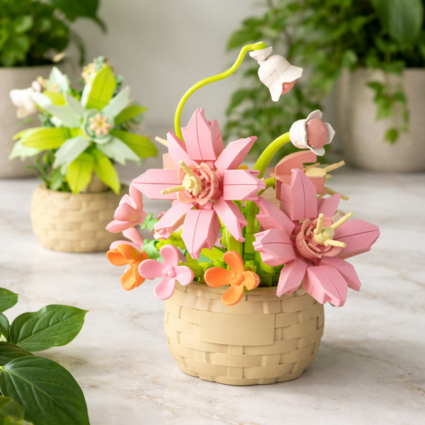 Panier floral à assembler – Modèle décoratif Rose