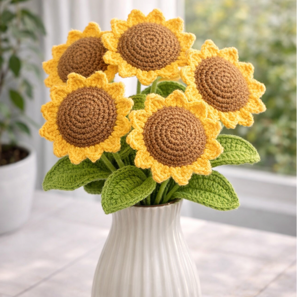 🌻 1 Tournesol Tricoté à la Main