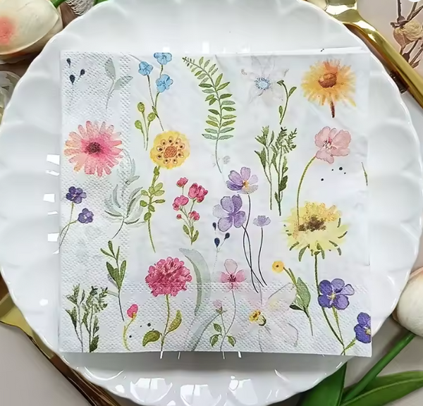 🍃 Serviettes en papier jetables – Feuilles vertes sauge