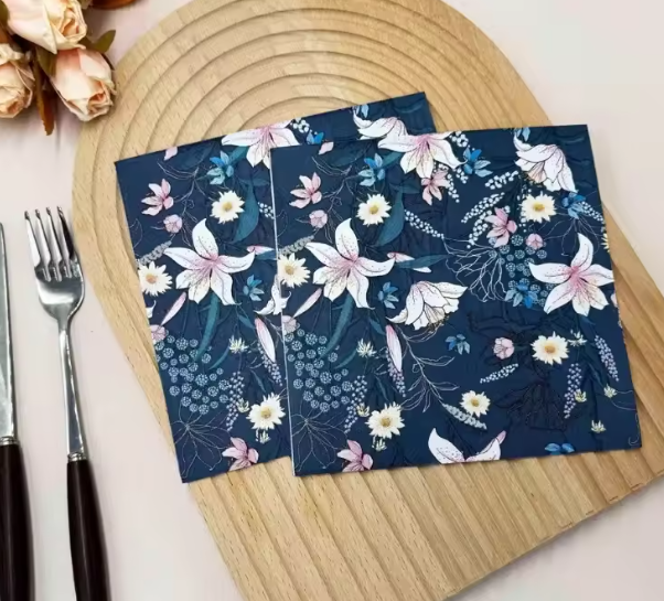 🍃 Serviettes en papier jetables – Feuilles vertes sauge