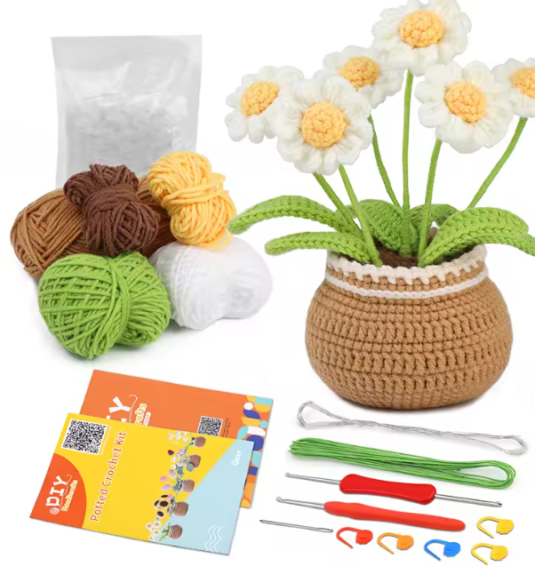 🌼 Kit de Fleurs au Crochet pour Débutants