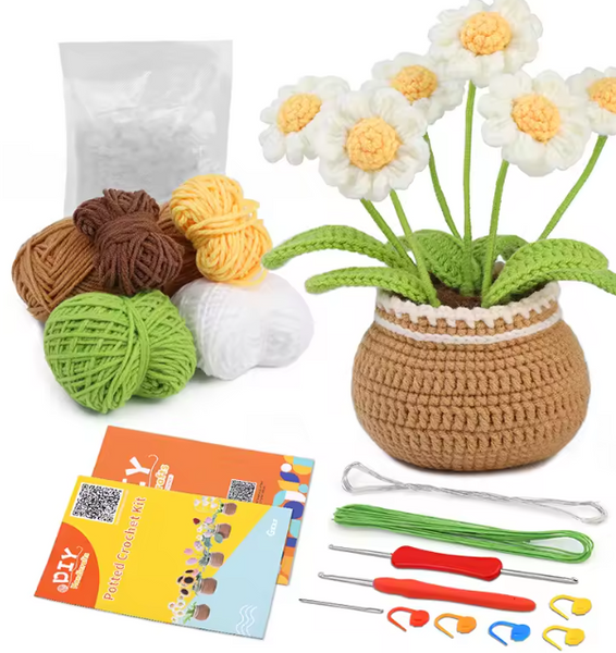 🌼 Kit de Fleurs au Crochet pour Débutants