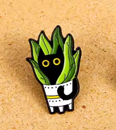 🌿 Pin’s Chat  – Acier Inoxydable 🌿