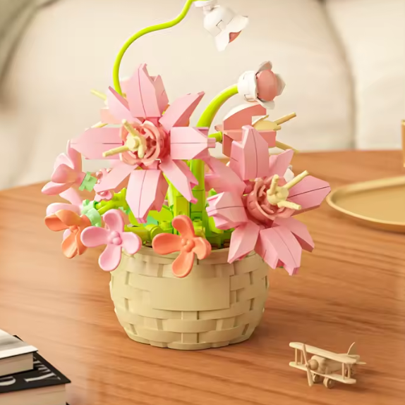 Panier floral à assembler – Modèle décoratif Rose