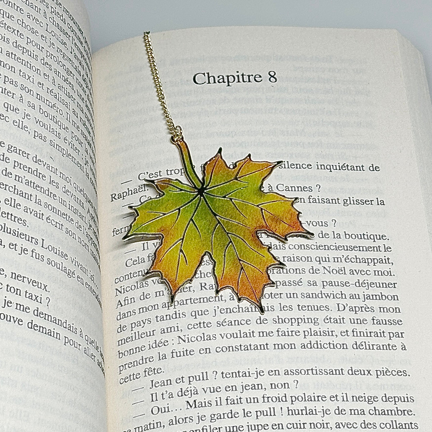 📖 Marque-page en métal – Feuille