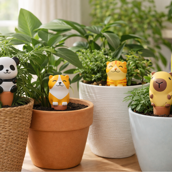 🐢Oya Animaux en Terre Cuite Panda – Auto-Irrigation pour Plantes 🌿