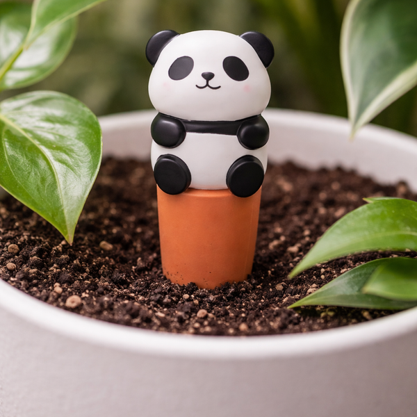 🐢Oya Animaux en Terre Cuite Panda – Auto-Irrigation pour Plantes 🌿