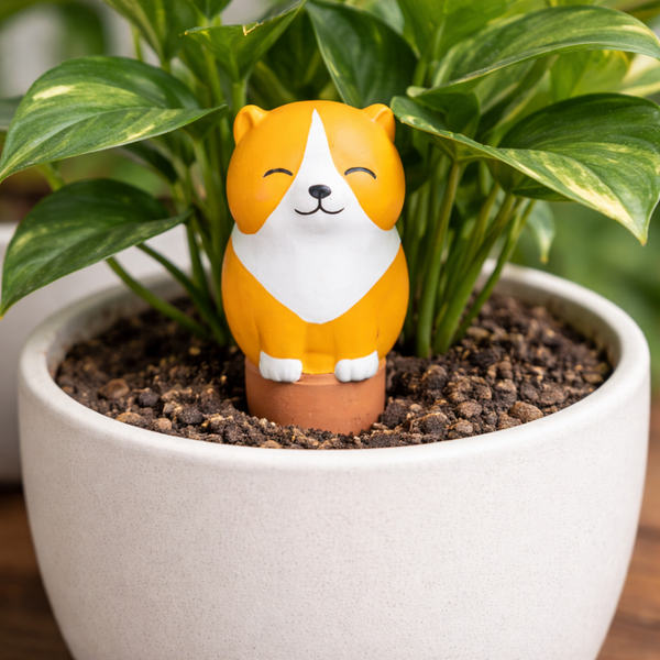 🐢Oya Animaux en Terre Cuite Chien – Auto-Irrigation pour Plantes 🌿
