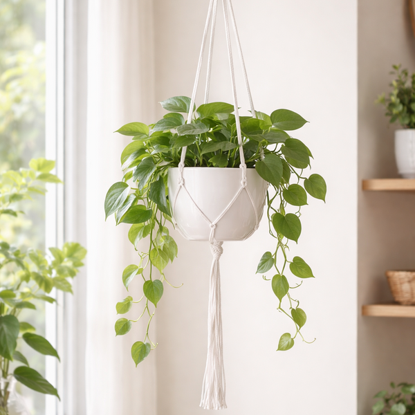 🌿 Macramé Suspendu en Jute – Fait Main - 90cm